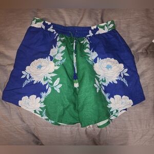 FARM Rio Blue and Green Floral Shorts